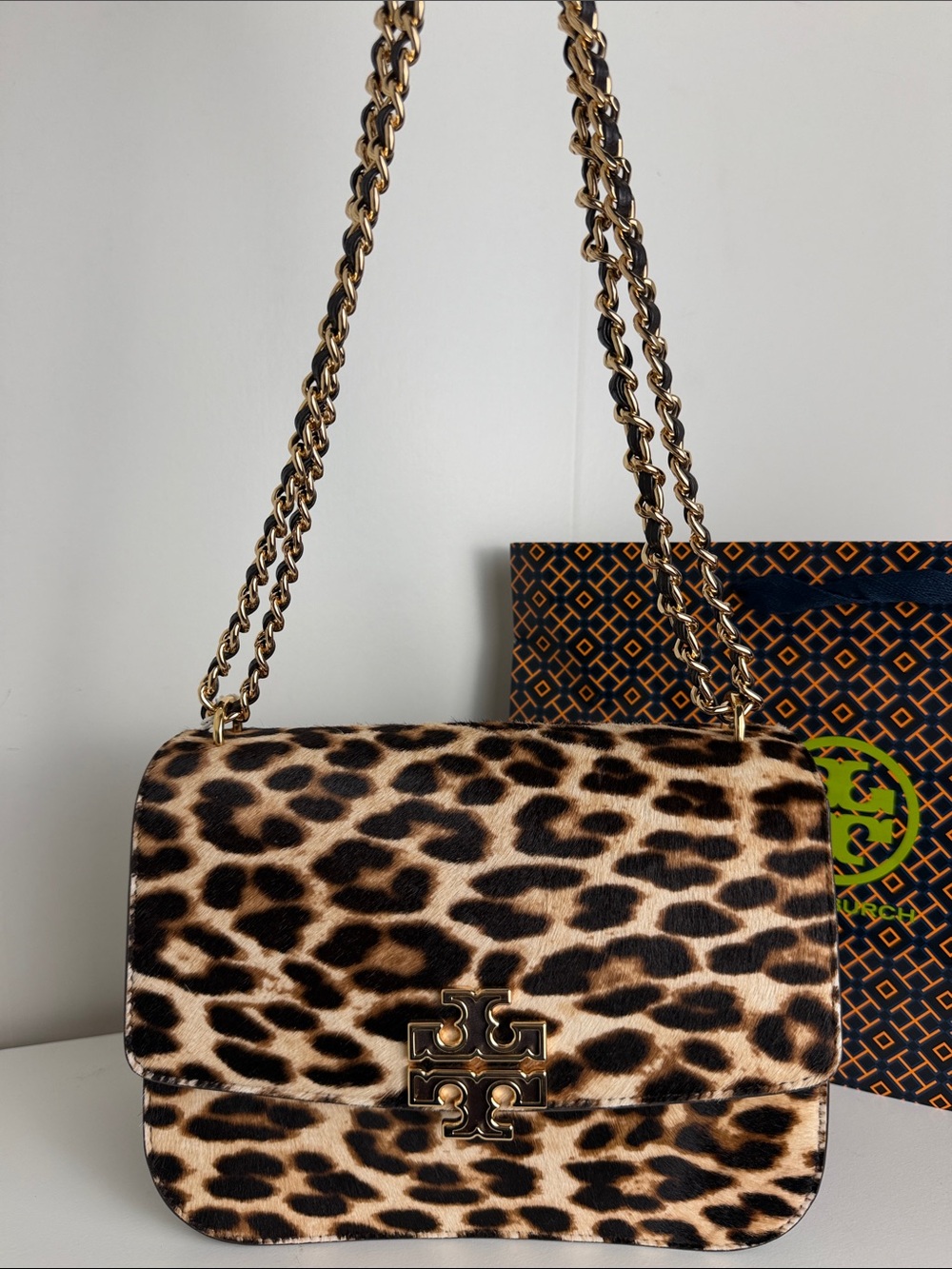 NWT Tory Burch Britten Leopard Print Crossbody Bag